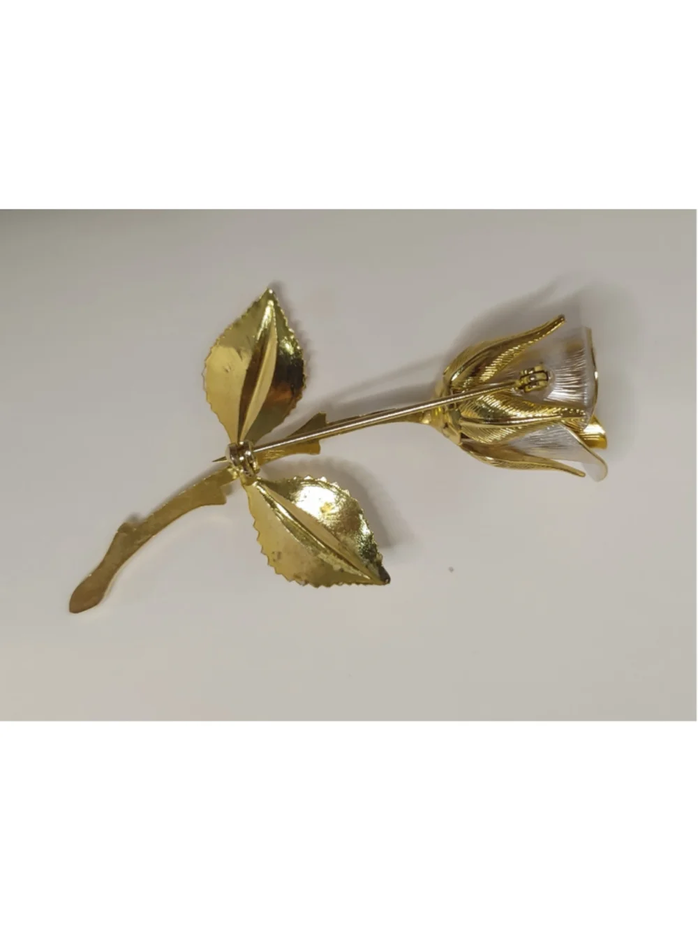 Women's Unsigned Romantic Rose Brooch One Size Gold and Silver